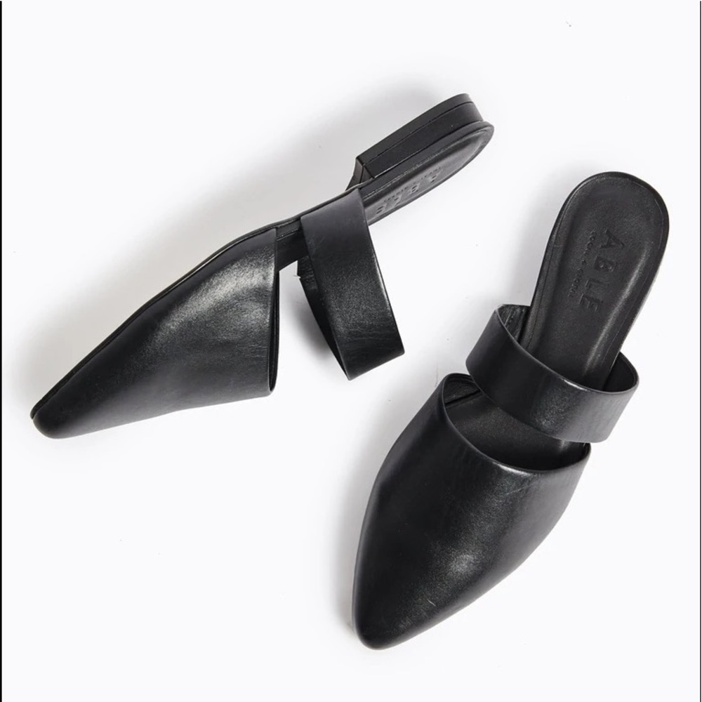ABLE Joselyene Flat Slide in Black Napa 9